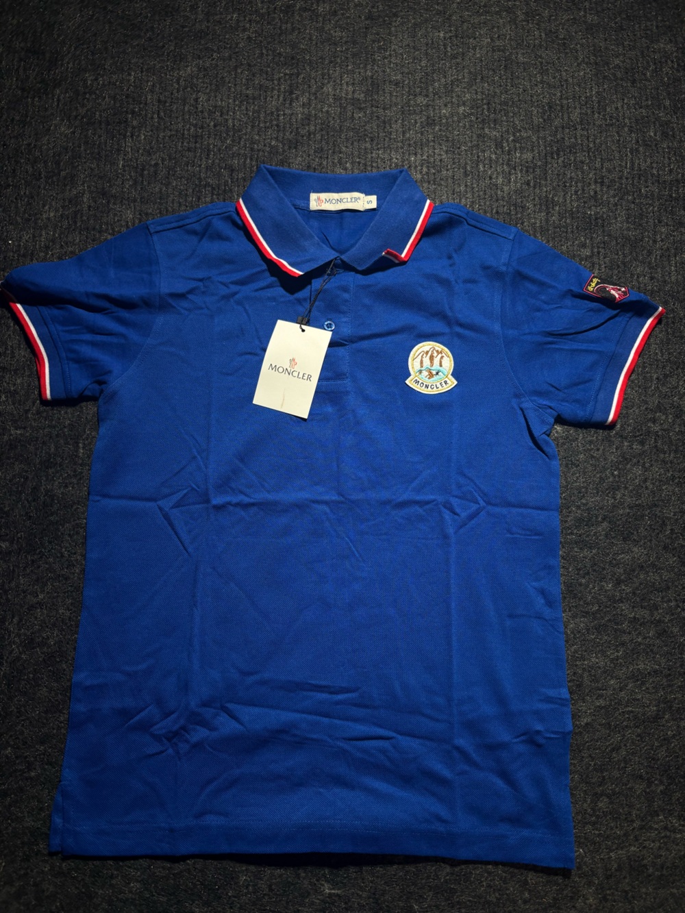 Moncler Men's Royal Blue Polo Shirt Size S